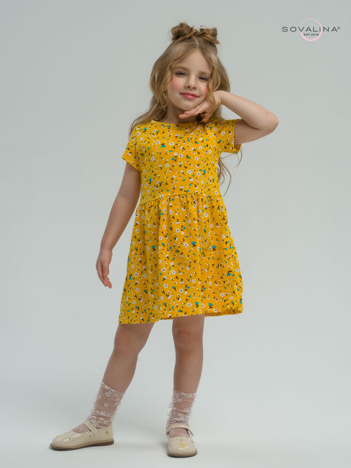 Платье Лето цветы на горчице - Sovalina фото 6