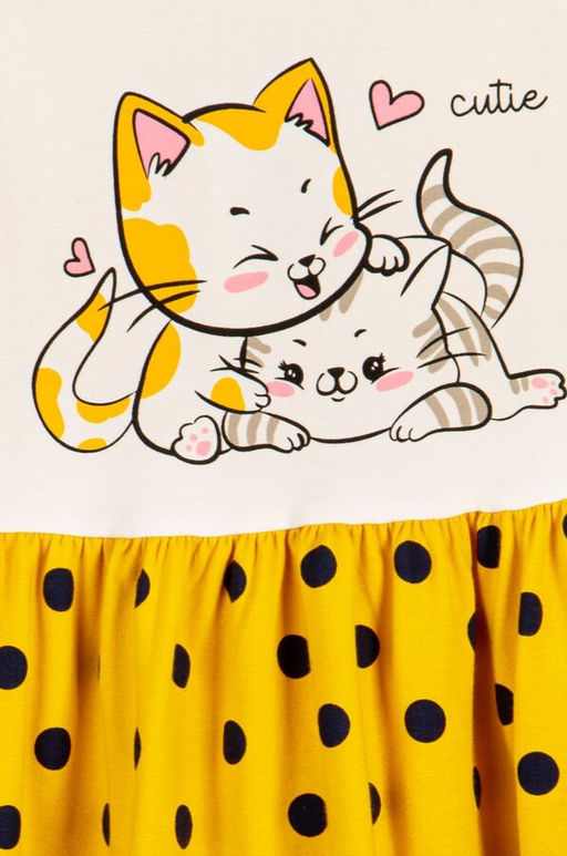 Платье желтое в горошек для девочки