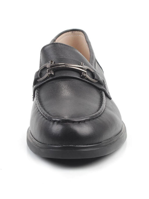 03-DEB16-1 BLACK Лоферы женские (натуральная кожа)