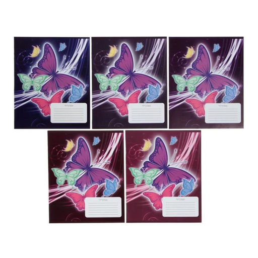 Цена за 20 шт. Тетрадь 12 листов в клетку Calligrata «Бабочки», обложка мелованный картон, МИКС