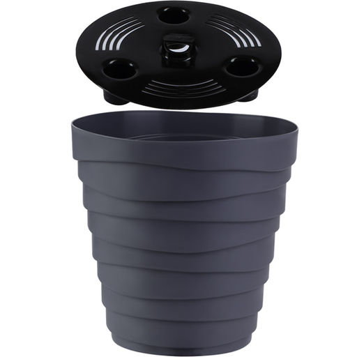 Кашпо для цветов пластиковое 2,25л d-18см "Бархан" Антрацит