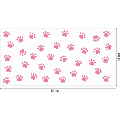 Защитная самоклеящаяся пленка на месте кормления/туалета питомца Лапки розовые 50х25 см - Simaland фото 3