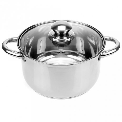 Кастрюля из нержавеющей стали Greta 3,3л, д21,4см, h11,5см, s0,4см, стеклянная крышка, Appetite (Китай) - Домашняя мода фото 9