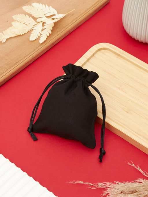 Цена за 50 шт. Мешочек подарочный Хлопок, 10?12 см, чёрный