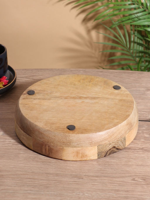 Блюдо «Оливковая ветвь», 25.5×25.5×6 см, дерево манго