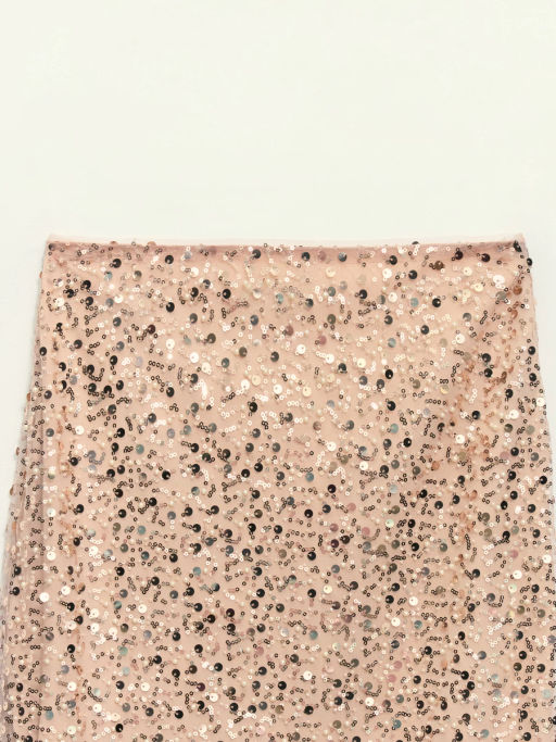 Двухслойная юбка миди c пайетками / Zarina