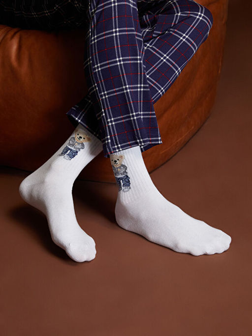 Ay? Teddy Bask?l? Erkek Soket ?orap 5li