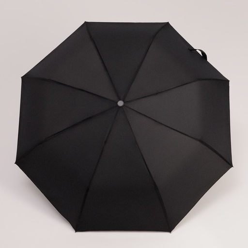 Зонт полуавтоматический Strong, прорезиненная ручка, 3 сложения, 8 спиц, R = 48 см, цвет чёрный - Simaland фото 2