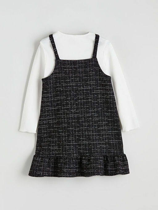 Kare Yaka K?z ?ocuk Elbise ve Ti??rt