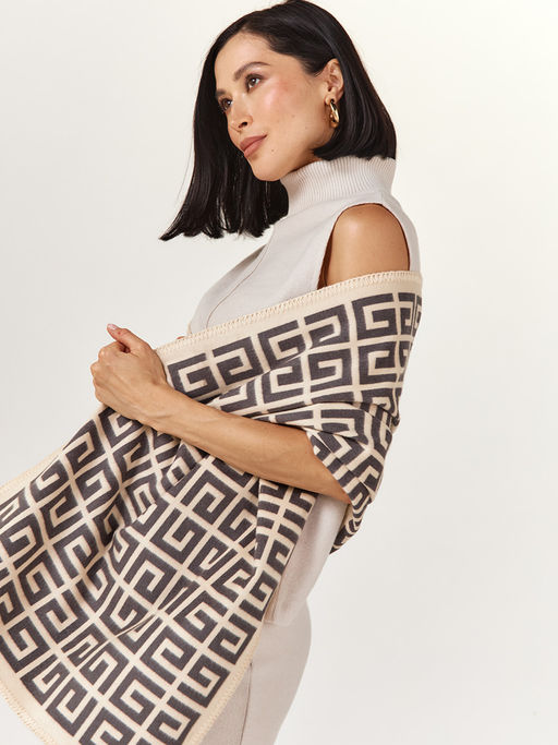 в составе ШЕРСТЬ  и КАШЕМИР Большой, мягкий, теплый  двусторонний палантин - Tantino фото 12