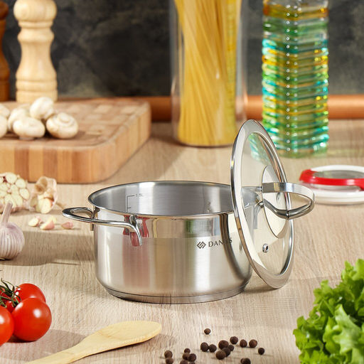 Кастрюля нержавеющая сталь, 1.8 л, с крышкой, Daniks, Бонн, GS-01319-16CA (364384)  фото 19