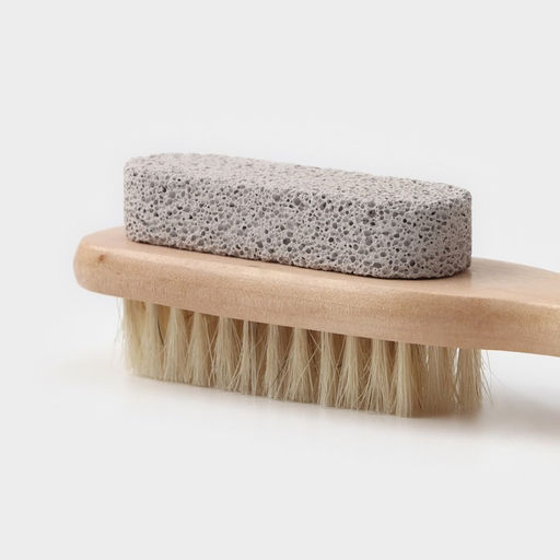 Щётка-пемза для тела с ручкой Доляна, натуральная щетина  фото 11