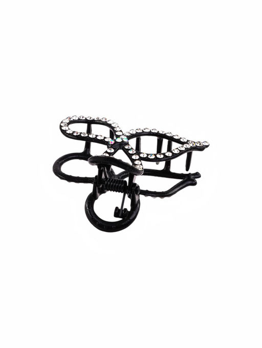 Цена за 6 шт. Крабик для волос «Джун», бант, 4.5 см, чёрный