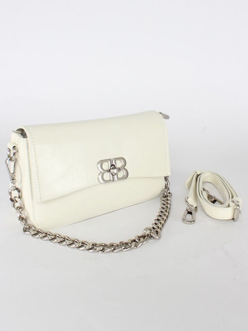 Сумка женская натуральная кожа GU 2066-6756, 1отд, плечевой ремень, белый SALE 261163