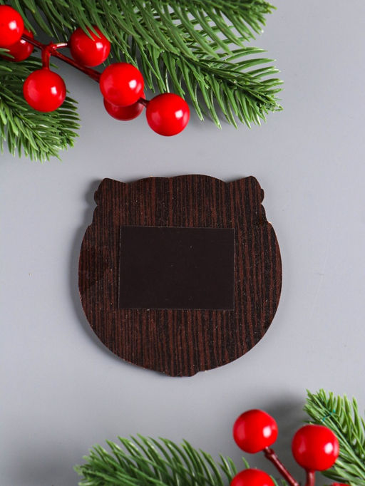 Цена за 3 шт. Магнит на холодильник «Новогодняя подкова с конём. На удачу», 7×7 см