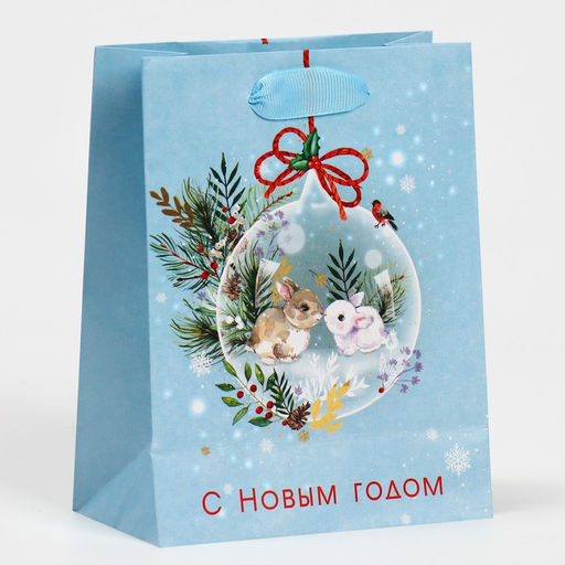 Цена за 2 шт. Пакет подарочный новогодний ламинированный «Нежность», 12 х 15 х 5.5 см