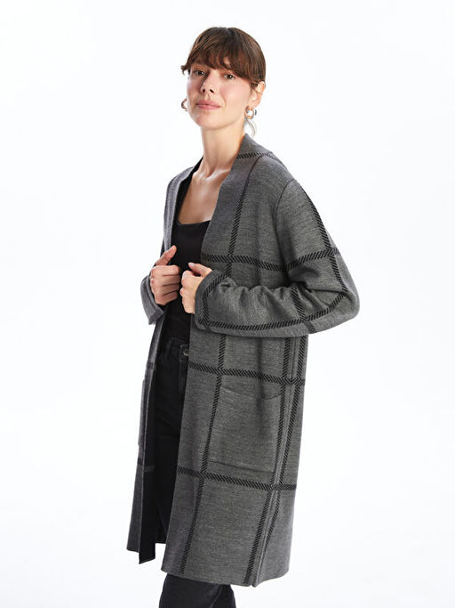 ?al Yaka Ekose Uzun Kollu Kad?n Triko H?rka