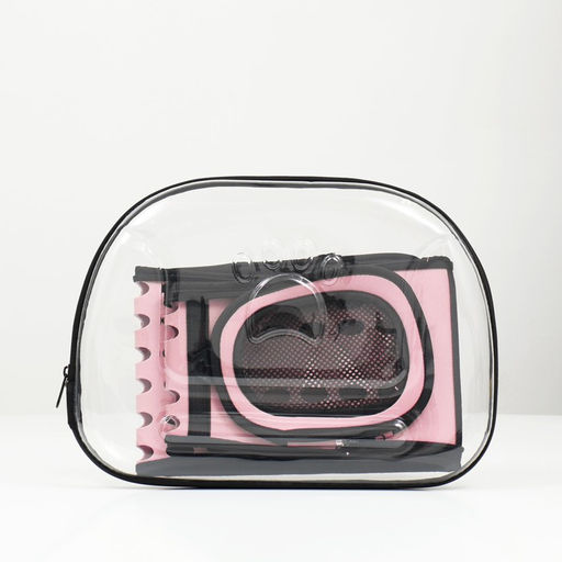 Переноска для животных прозрачная, 42*32*28 см, розовая - Пижон фото 15