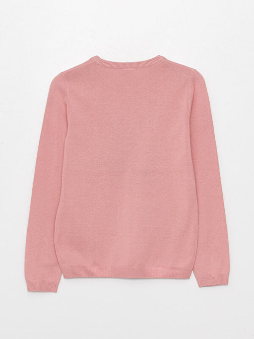 Bisiklet Yaka Desenli Uzun Kollu K?z ?ocuk Triko Kazak - Waikiki фото 2