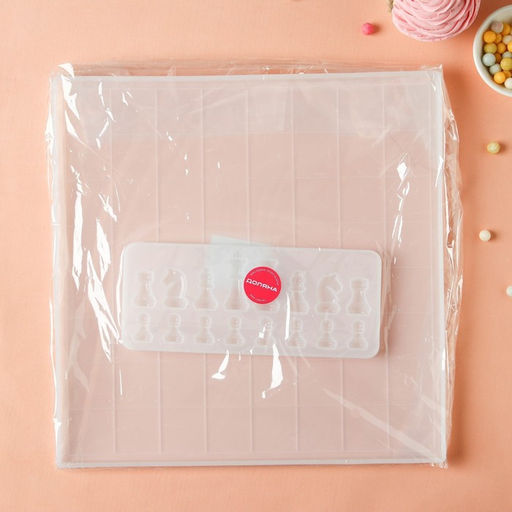 Набор молдов Доляна Шахматы, силикон, 2 предмета: доска 31?1 см, фигуры 20,5?8,5?1 см  фото 8