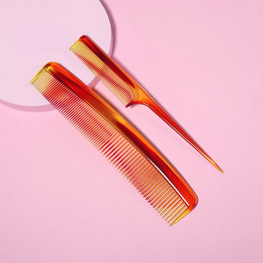 Цена за 3 шт. Набор расчёсок, 2 предмета, цвет «янтарный»