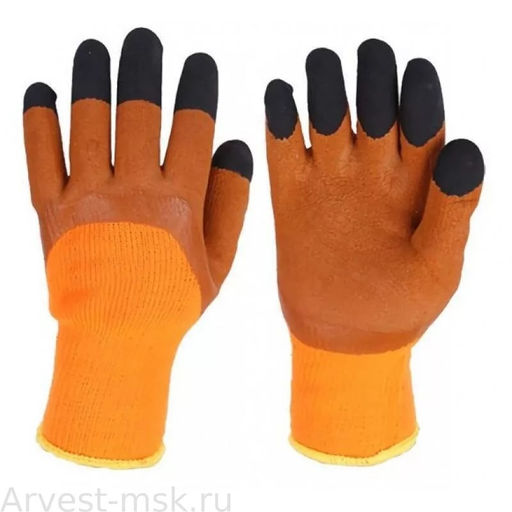 Перчатки Утепленные Вспененые "Коричневые"с черн. кончиками, арт. 4001 в уп-10 ПАР (ЦЕНА ЗА ПАРУ!)