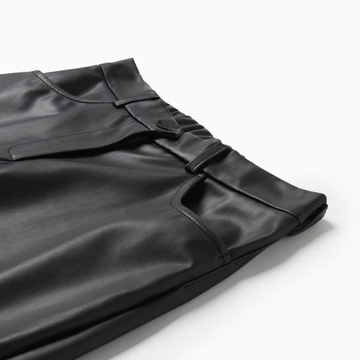 Брюки женские из экокожи MINAKU: Eco leather, чёрные, размер 52