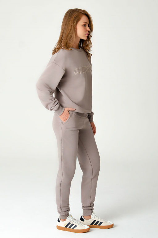 Арт. 2520/1 Костюм с брюками женский 44-52 (5 шт) Цвет:верх- бежевый, низ- бежевый