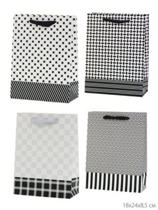 Цена за 12 шт. Пакет подарочный 18x24x8,5 / 24815S /уп 12/720/ микс - Галеонтрейд фото 3