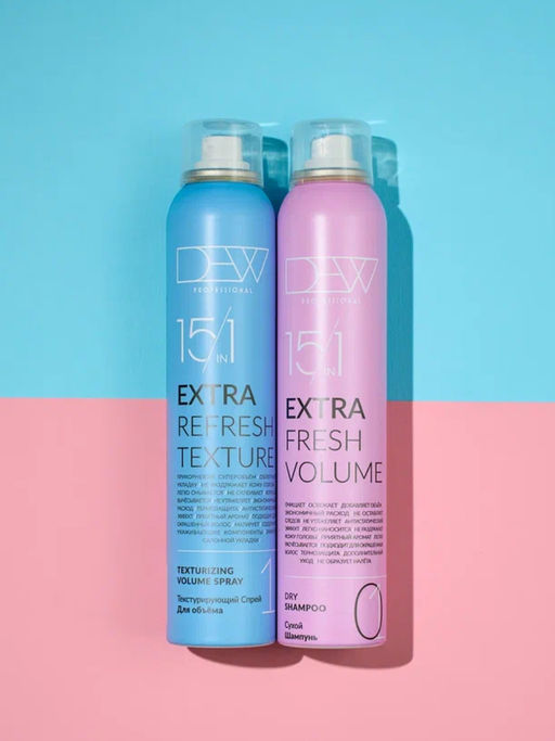 DEW Professional Набор для волос: Текстурирующий спрей + Сухой шампунь, 200 мл x 2