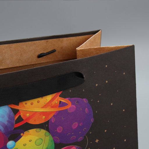 Пакет крафтовый вертикальный С Днём рождения, ML 23 27 11.5 см - Дарите счастье фото 4