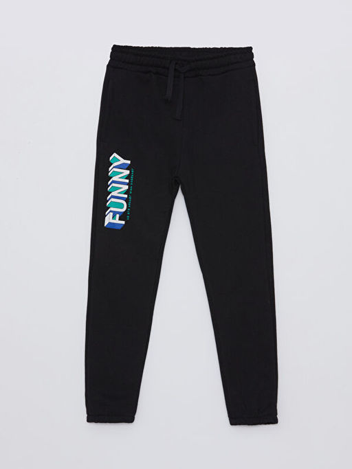 Beli Lastikli Bask?l? Erkek ?ocuk Jogger E?ofman Alt?