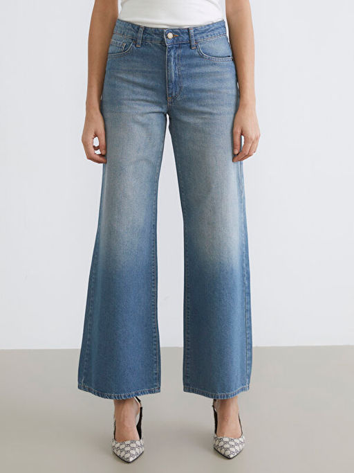 Wideleg Kad?n Jean Pantolon