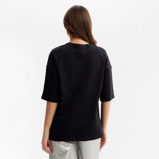 Футболка женская MIST Basic, чёрная, размер L-XL