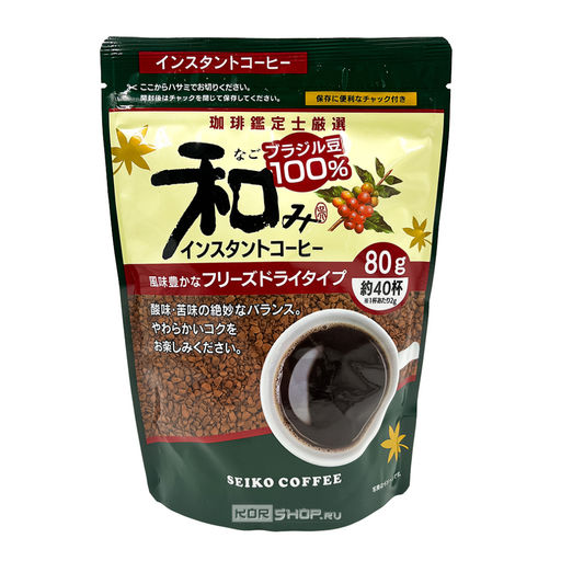 Растворимый кофе Нагоми фриз-драй/Nagomi Freeze-dry Seiko, Япония, 80 г Акция