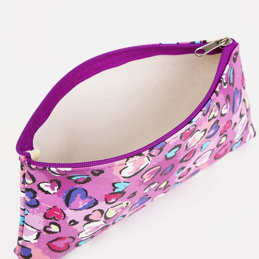 Цена за 3 шт. Косметичка - пенал на молнии, плоская, маленькая, с принтом, разноцветная