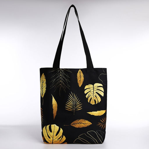 Сумка шопер Листья, 40х12х38, цвет черный - Nazamok фото 2