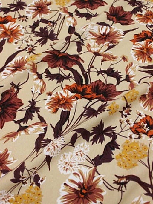 Креп-вискоза с эфф.жатости Музыка цветов цв.песочный, ш.1.4м, вискоза-100%, 120гр/м.кв - Купава фото 7