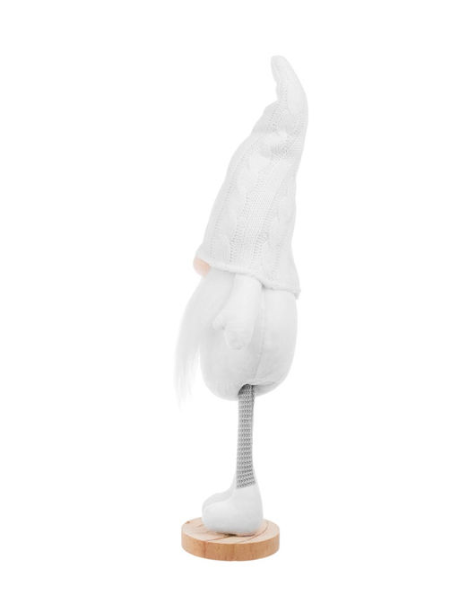 Фигура текстиль «Гном в белом» 55 см, 1 LED, от батареек AG13×3, свечение тёплое белое