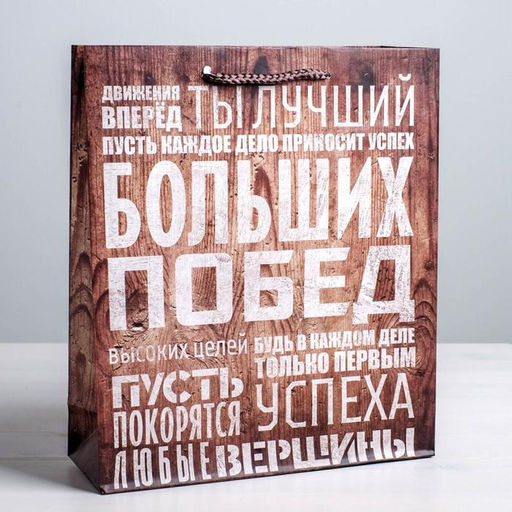 Цена за 3 шт. Пакет подарочный ламинированный, упаковка, «Больших побед», S 12×15×5.5 см