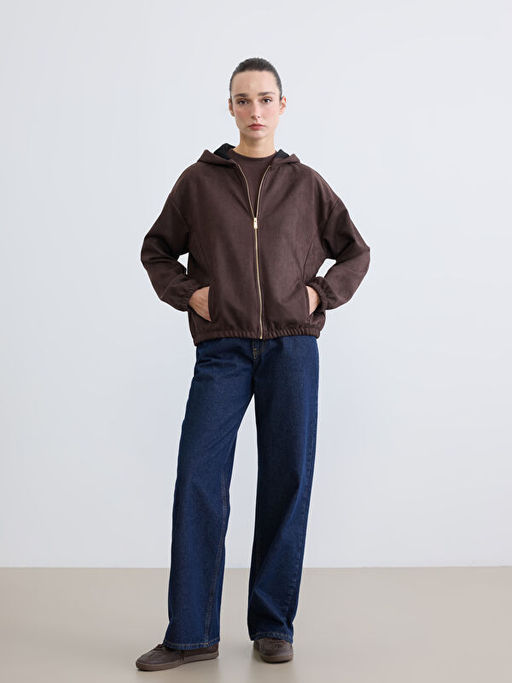 Kap??onlu Kad?n Fermuarl? Sweatshirt