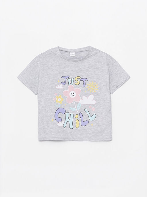 Bisiklet Yaka Bask?l? K?sa Kollu K?z ?ocuk Pijama Tak?m? - Waikiki фото 2