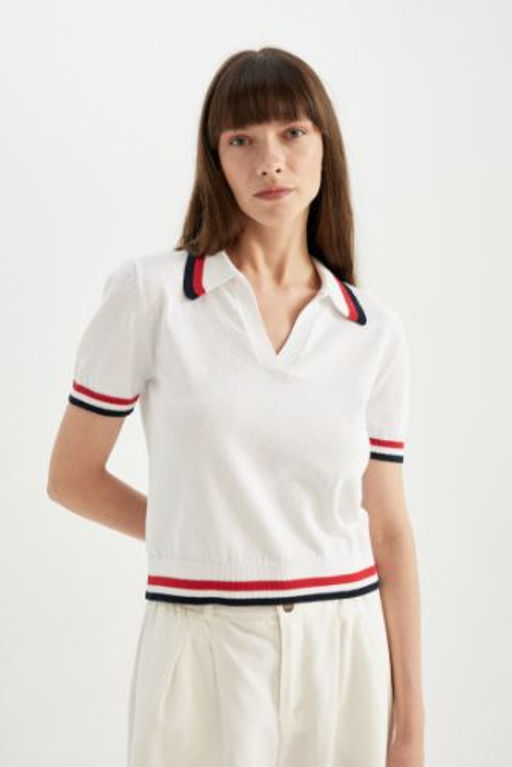 Regular Fit Polo Yaka K?sa Kollu Triko Tisort