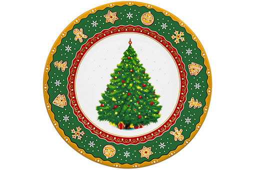 Набор тарелок для десертов 2 пр. 19*19*2 см Новогодняя елка зеленый узор NEW BONE CHINA - Elan gallery фото 5