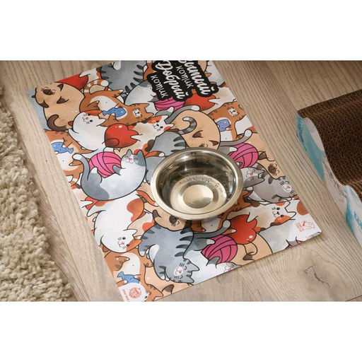 Коврик под миску Сытый котик 43х28 см - Пушистое счастье фото 5