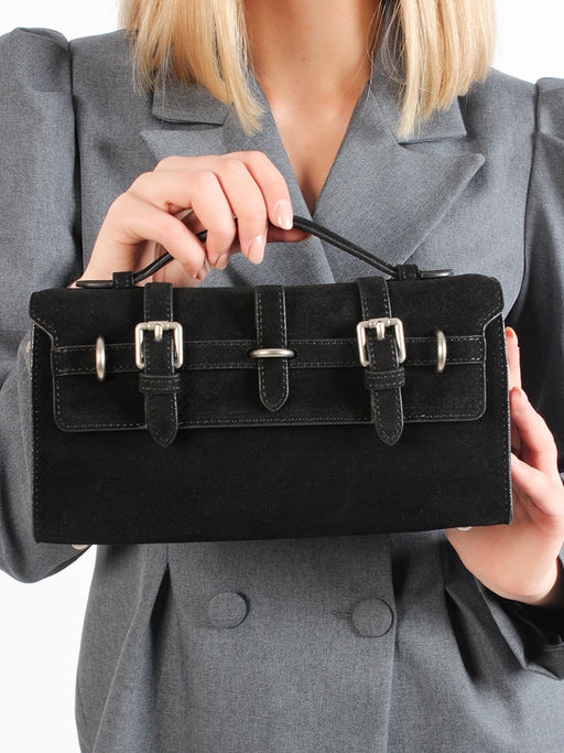 LACCOMA сумка M1066-черный натуральная замша хлопок