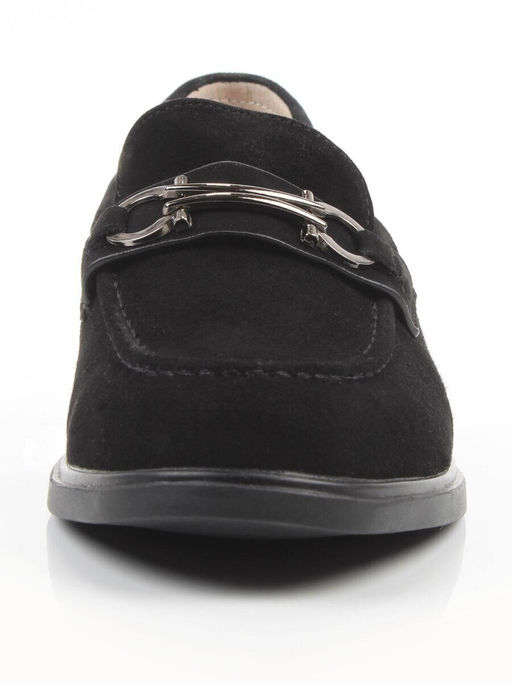 03-DEB16-2 BLACK Лоферы женские (натуральная замша)