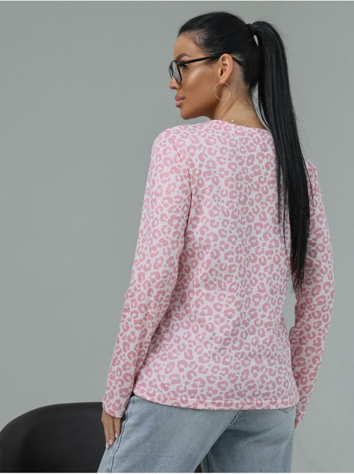 Лонгслив "Леопард" Розовый
