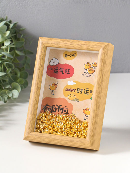 Сувенир панно в раме "Золотые слитки - Счастливчик" 3х12,3х17,2 см