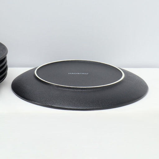 Набор тарелок фарфоровых десертных Magistro Lofty, 6 предметов: d=20 см, цвет чёрный